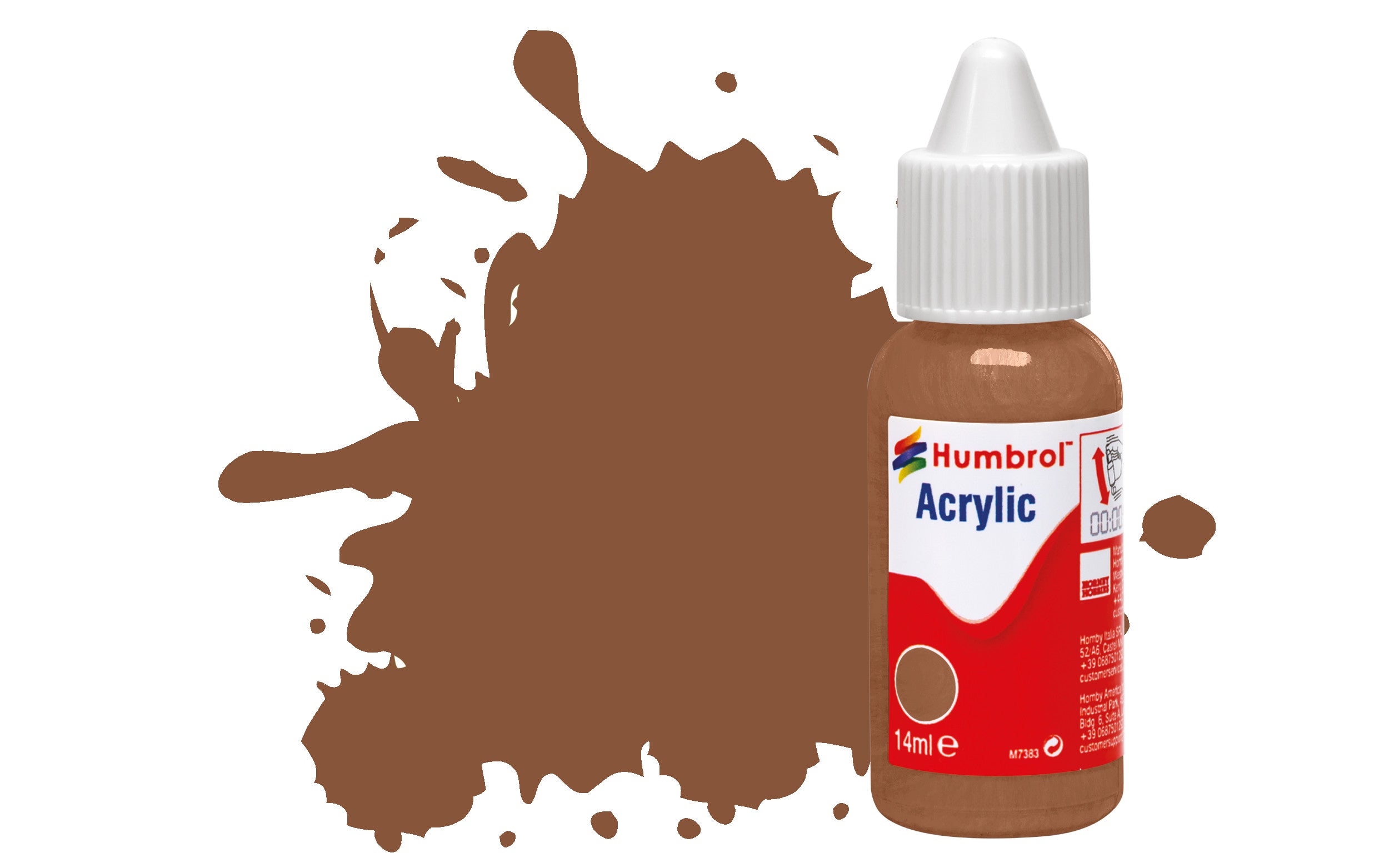 HUMBROL  ACRYLIC DROPPER BOTTLE DB0186 BROWN MATT