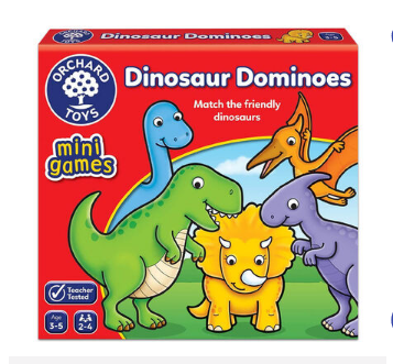 ORCHARD TOYS 353 DINOSAUR DOMINOES MINI GAME