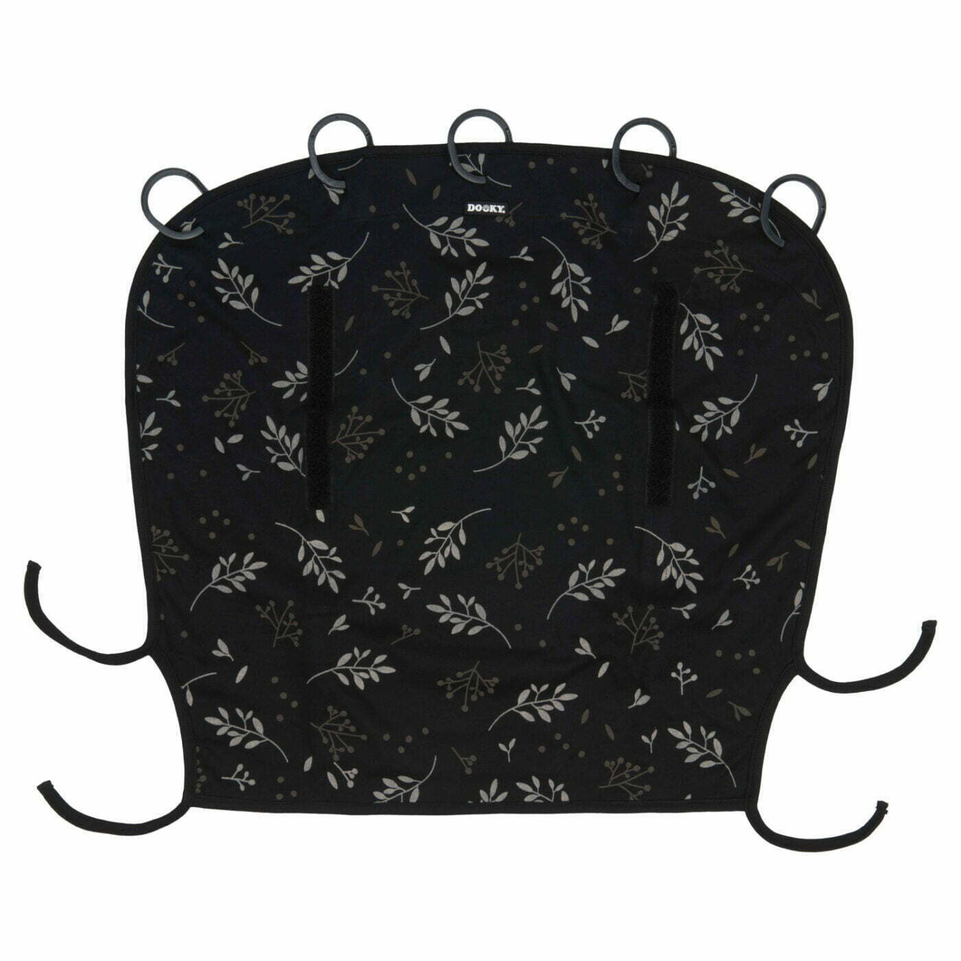 Dooky Universal Sun Shade Canopy Parasol Alternative Romantic Leaves Black