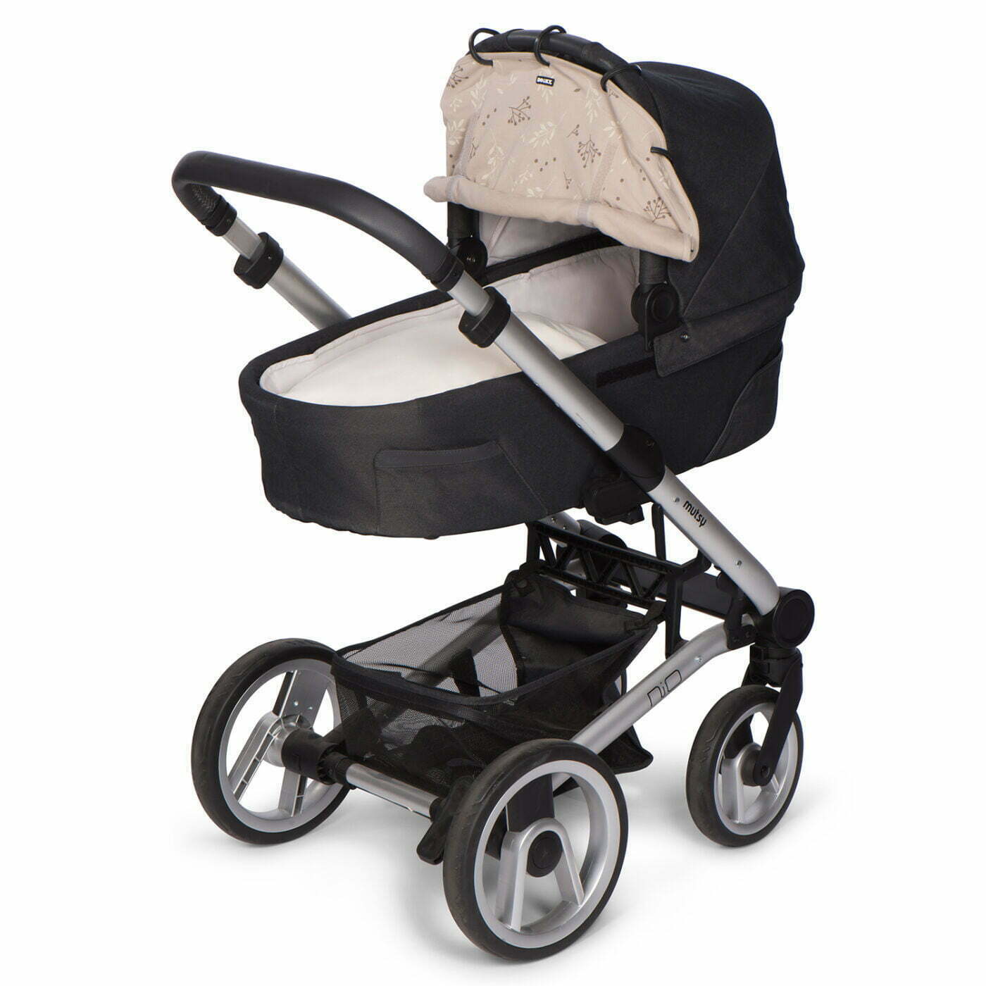 Dooky Universal Sun Shade Canopy Parasol Alternative Romantic Leaves Beige