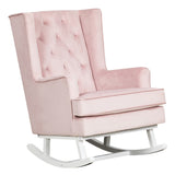Deluxe Feeding Nursing Chair Rocking or Freestanding Dusky Pink White Legs