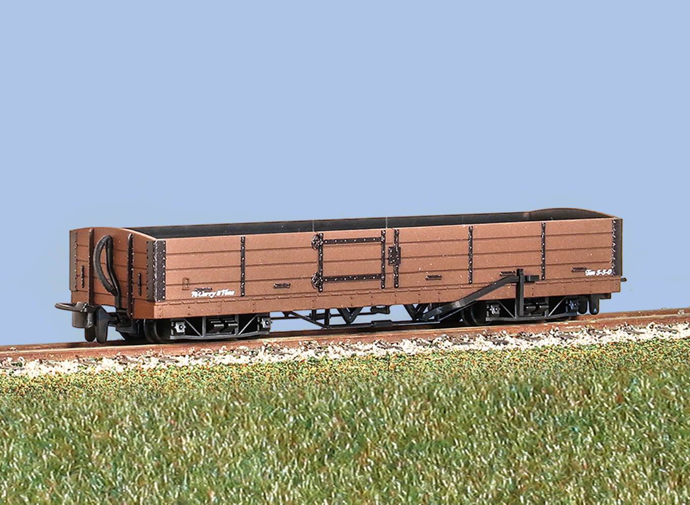 PECO GR-231U  L&B 8 TON BOGIE OPEN WAGON BROWN UNLETTERED  OO9 SCALE