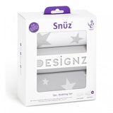 Snuz 3 Piece Grey Star Bedding Set For SnuzPod Bedside Crib