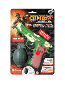COMBAT MISSION TY3879 HAND GRENADE & PISTOL WITH LIGHTS AND SOUNDS