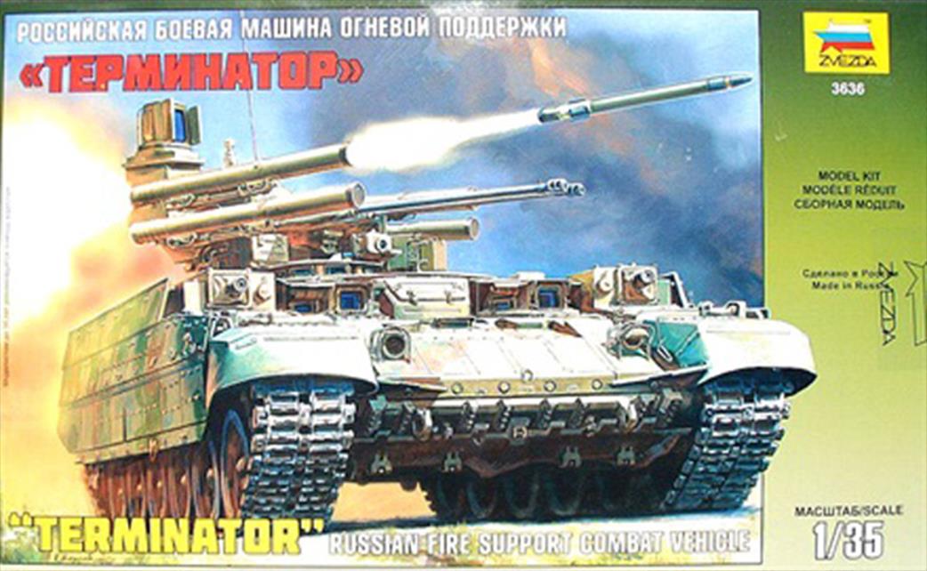 ZVEZDA  3636 RUSSIAN FIRE SUPPORT COMBAT VEHICLE TERMINATOR  1/35 SCALE