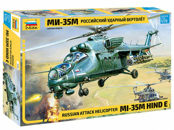 ZVEZDA 7276  RUSSIAN ATTACK HELICOPTER MI-35 HIND E  1/72 SCALE