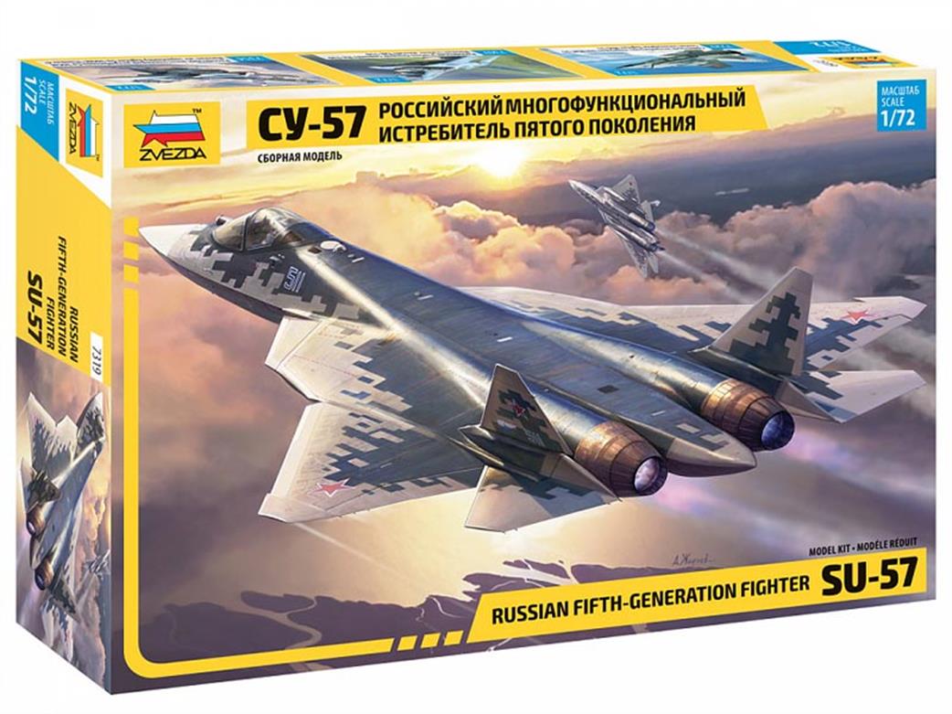 ZVEZDA  7319  RUSSIAN FIFTH GENERATION FIGHTER SU-57 1/72 SCALE