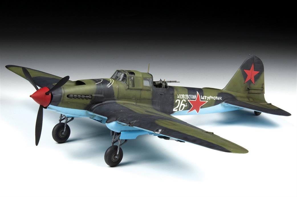 ZVEZDA  4826  SOVIET TWO SEAT ATTACK AIRCRAFT IL-2  1/48 SCALE