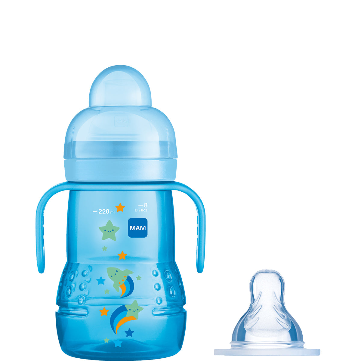 MAM Trainer 2in1 Cup 4m+ Spill Free Toddler Cup - Blue