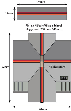 METCALFE PN153 N SCALE VILLAGE SCHOOL