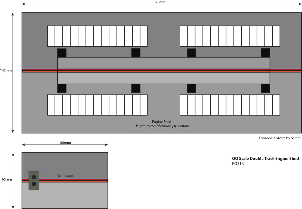 METCALFE PO337 00/H0 SCALE S & C STYLE STONE ENGINE SHED