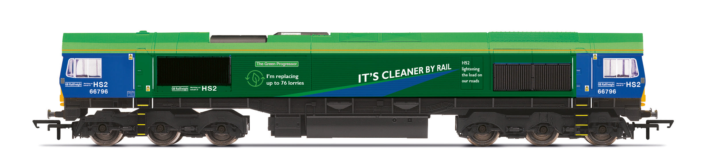 HORNBY  R30151 GBRf, HS2 Class 66, Co-Co, 66796 'The Green Progressor' - Era