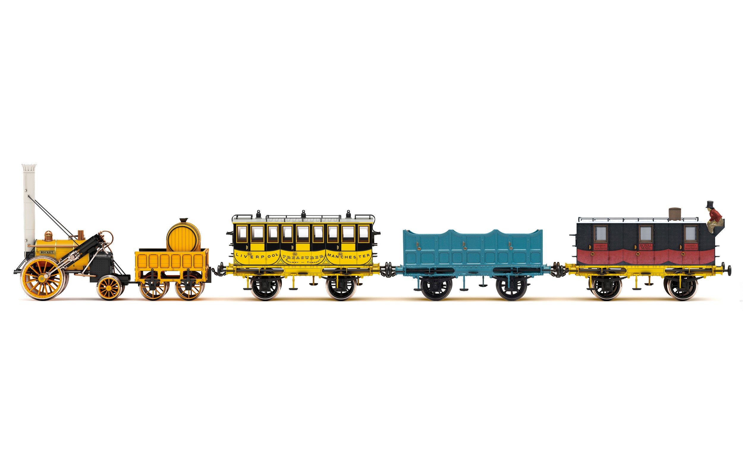 Hornby R3956 Train Packs Steam Locomotives L&MR  Stephenson s Rocket Royal Mail Train Pack - Era 1