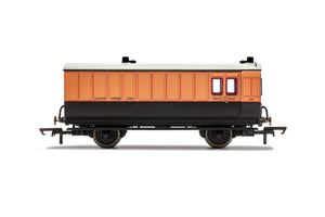 Hornby R40064 Coaches LSWR  4 Wheel Coach  Brake Baggage  140 - Era 2