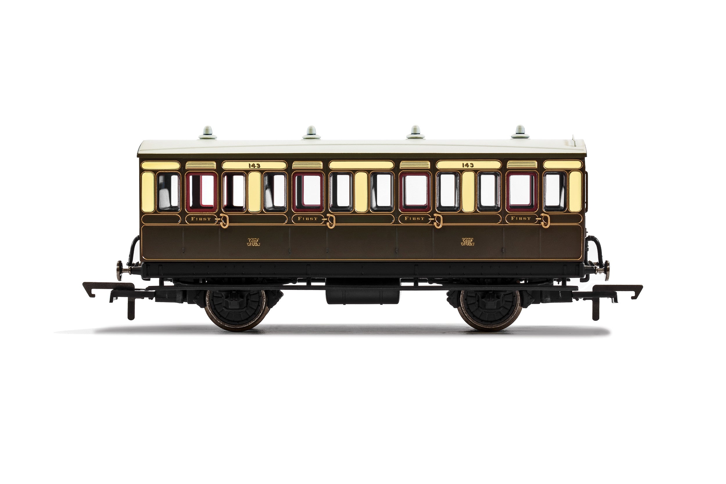Hornby R40065 Coaches GWR  4 Wheel Coach  1st Class  143 - Era 2/3