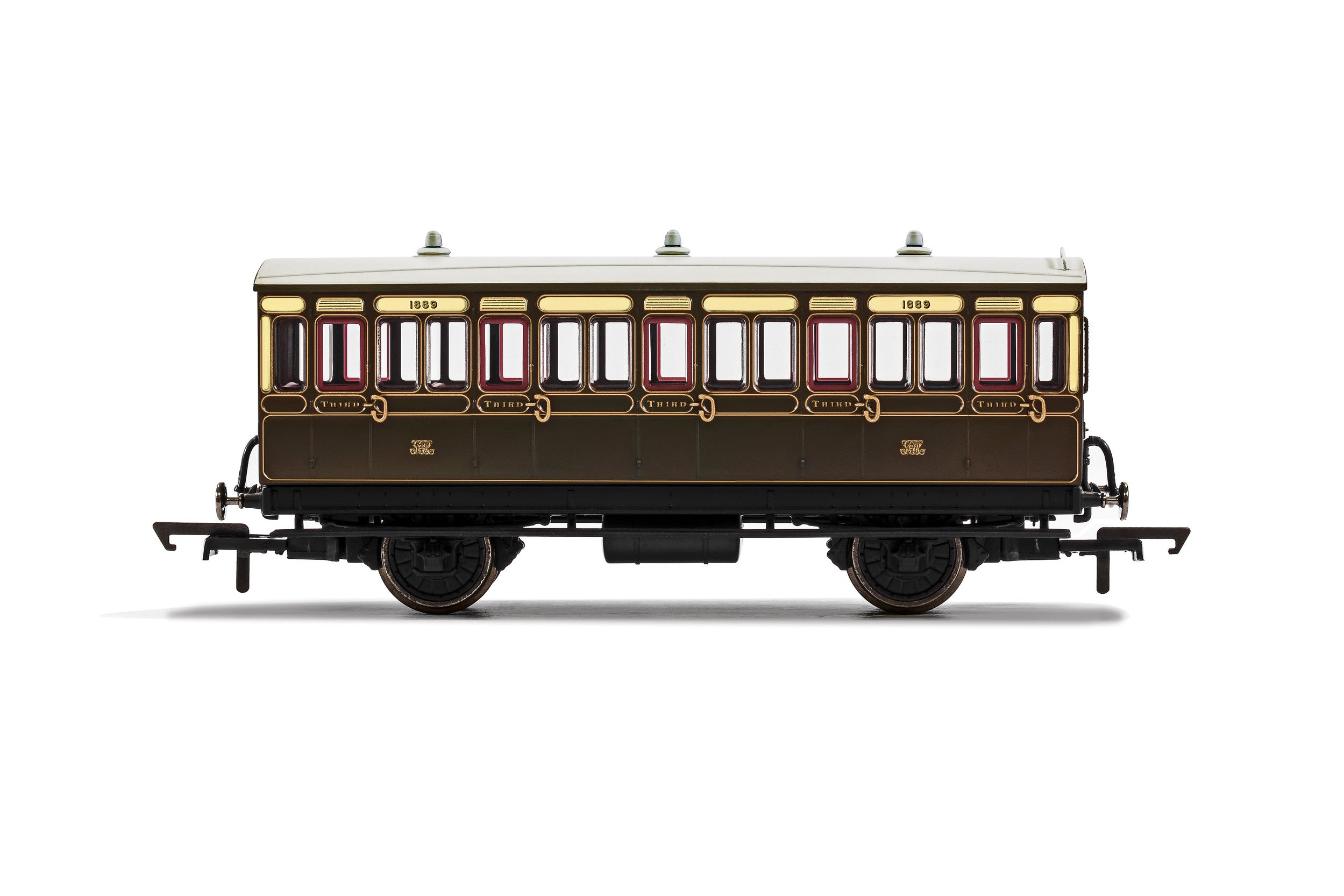 Hornby R40066A Coaches GWR  4 Wheel Coach  3rd Class  1882 - Era 2/3
