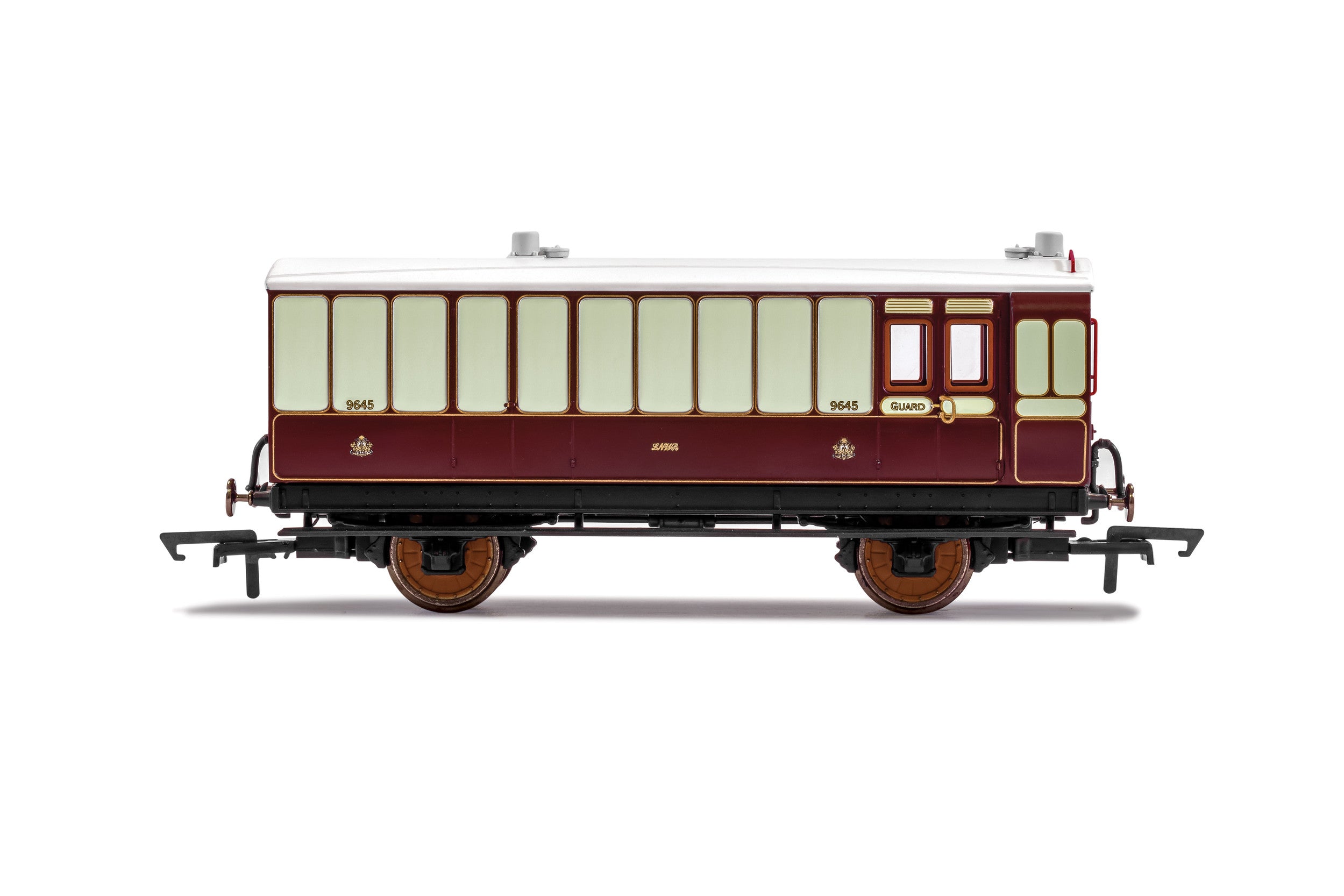 Hornby R40076 Coaches LNWR  4 Wheel Coach  Brake Baggage  9645 - Era 2