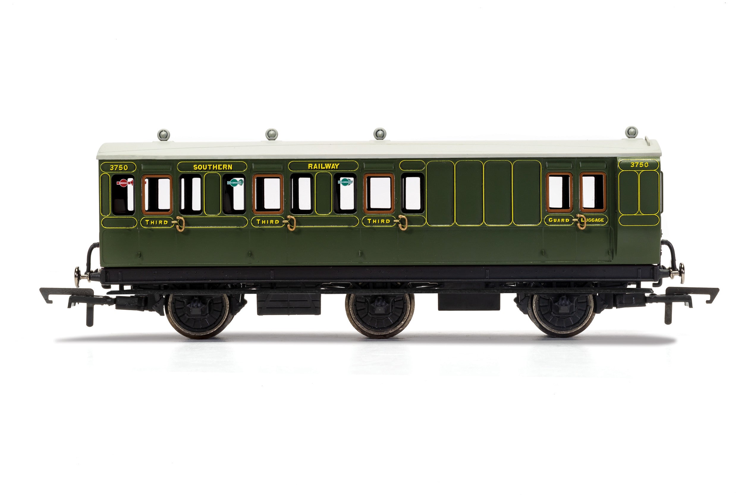 Hornby R40087 Coaches SR  6 Wheel Coach  Brake 3rd Class  3750 - Era 3