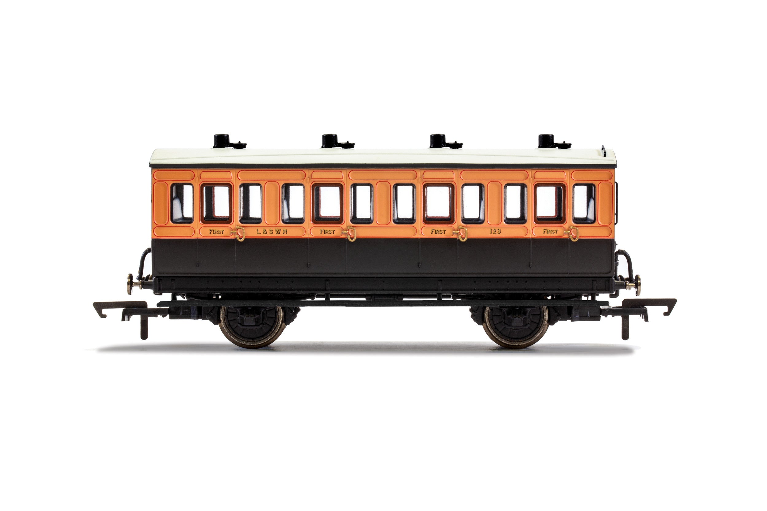 Hornby R40107 Coaches LSWR  4 Wheel Coach  1st Class  Fitted Lights  123 - Era 2