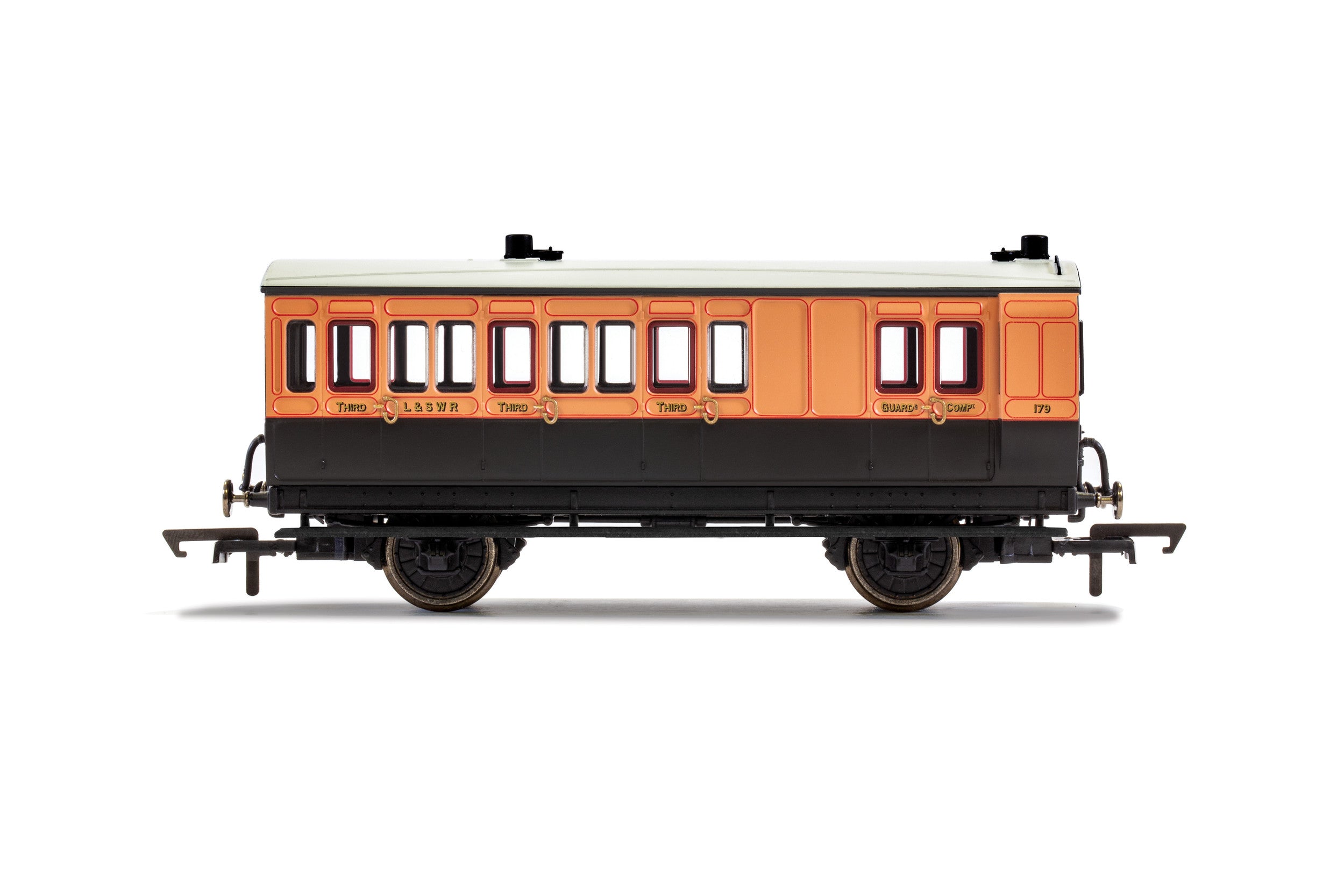 Hornby R40110 Coaches LSWR  4 Wheel Coach  Brake 3rd Class  Fitted Lights  179 - Era 2