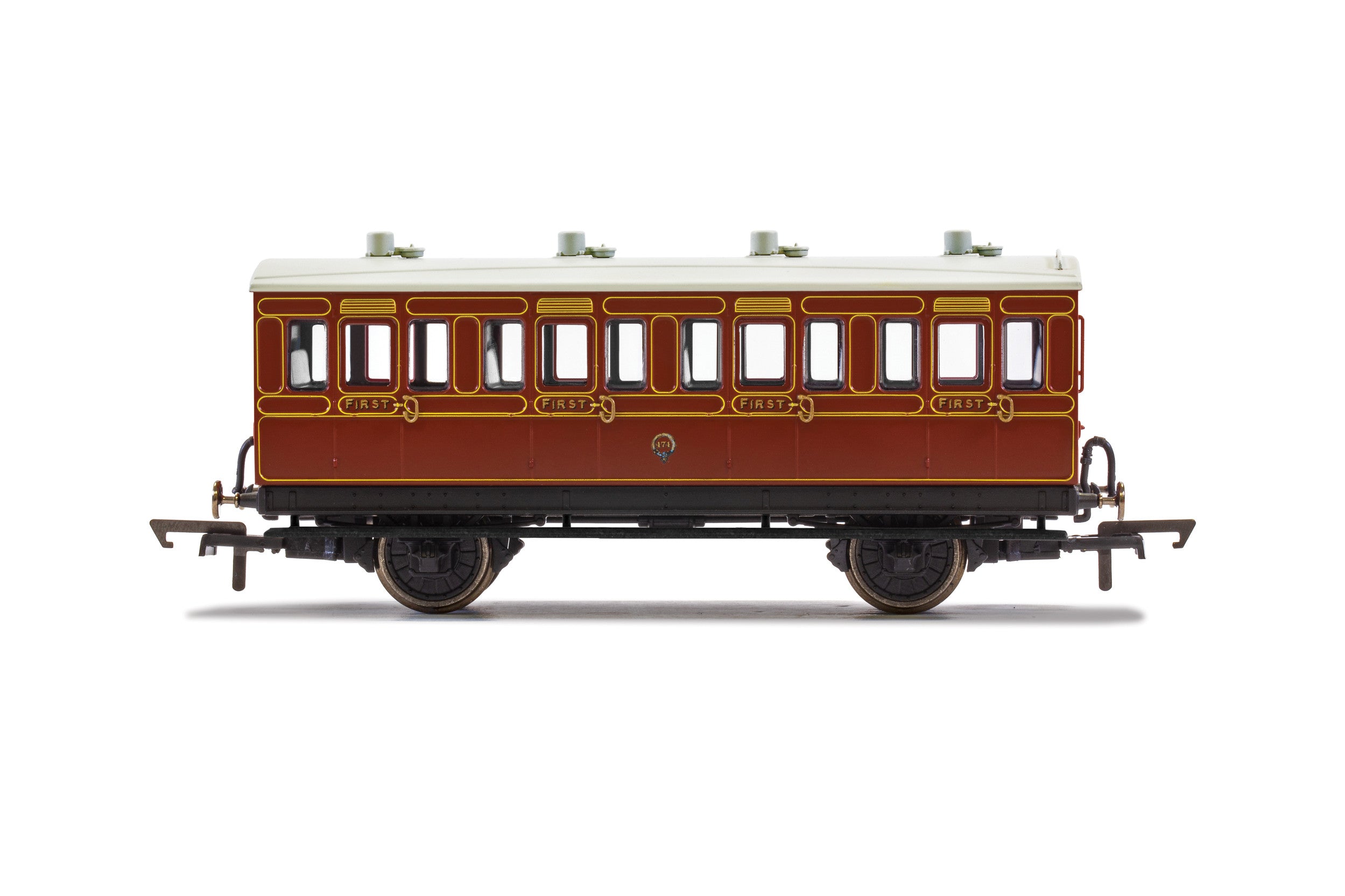 Hornby R40115 Coaches LB&SCR  4 Wheel Coach  1st Class  Fitted Lights  474 - Era 2