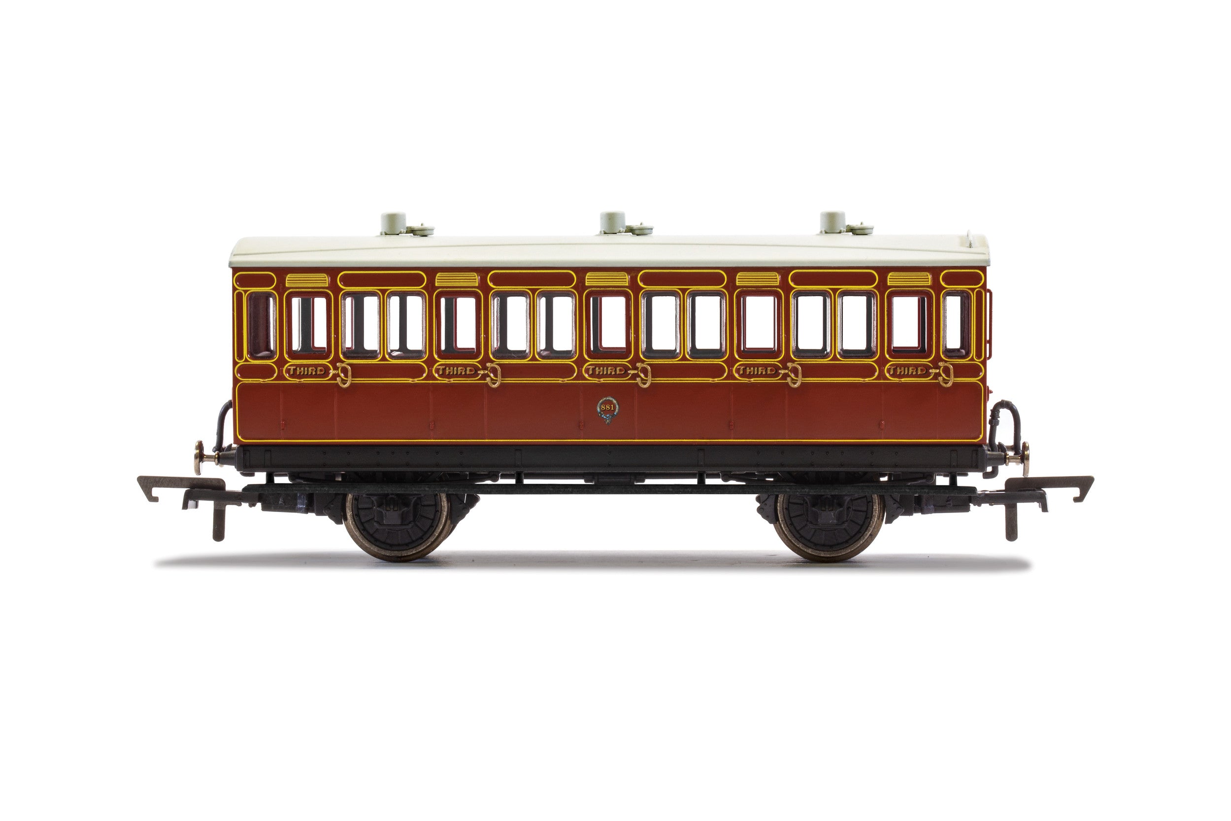 Hornby R40116A Coaches LB&SCR  4 Wheel Coach  3rd Class  Fitted Lights  881 - Era 2