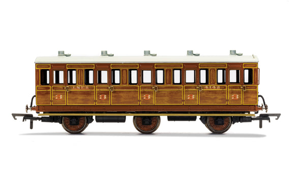 Hornby R40128A Coaches LNER  6 Wheel Coach  3rd Class  Fitted Lights  4142 - Era 3