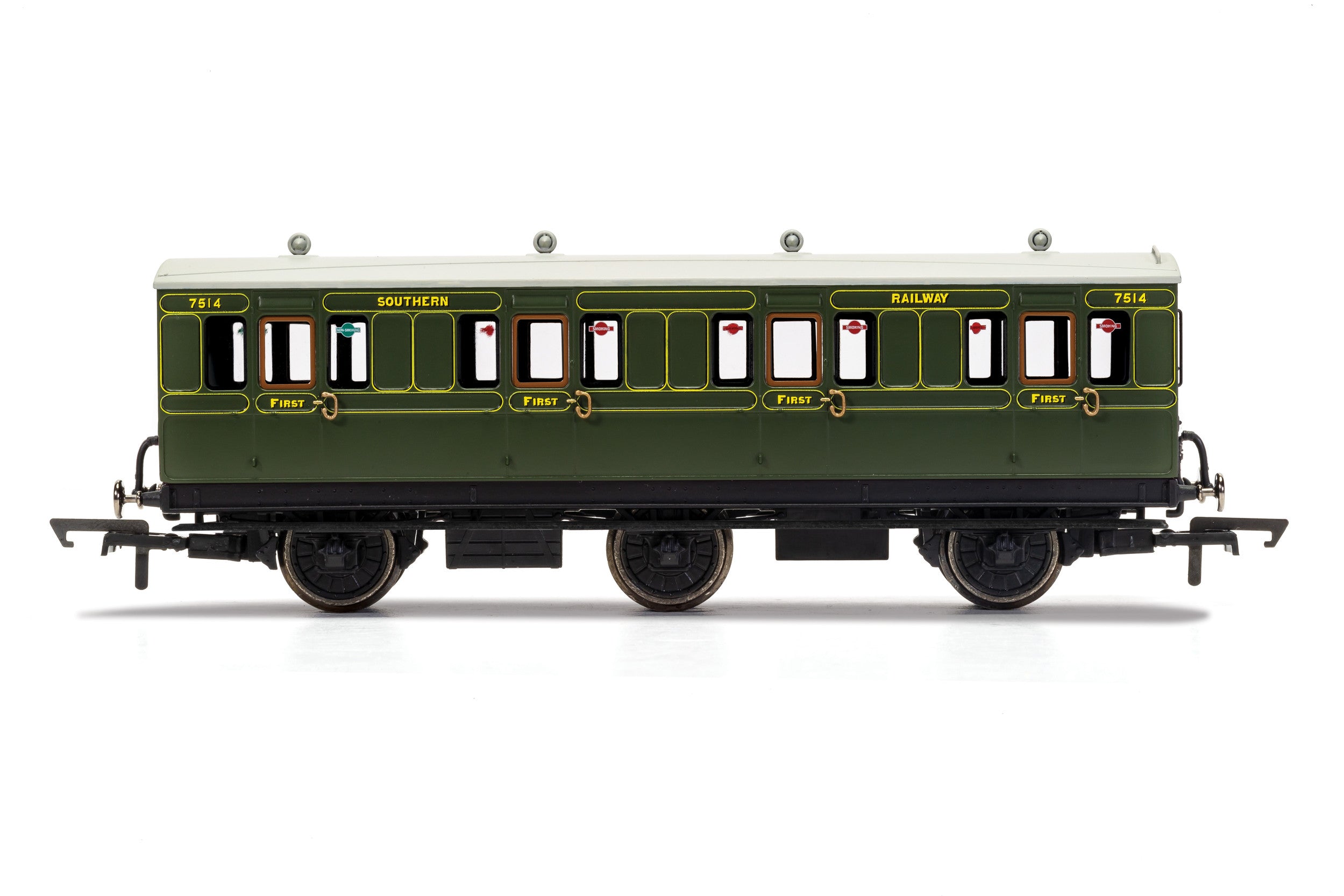 Hornby R40131 Coaches SR  6 Wheel Coach  1st Class  Fitted Lights  7514 - Era 3