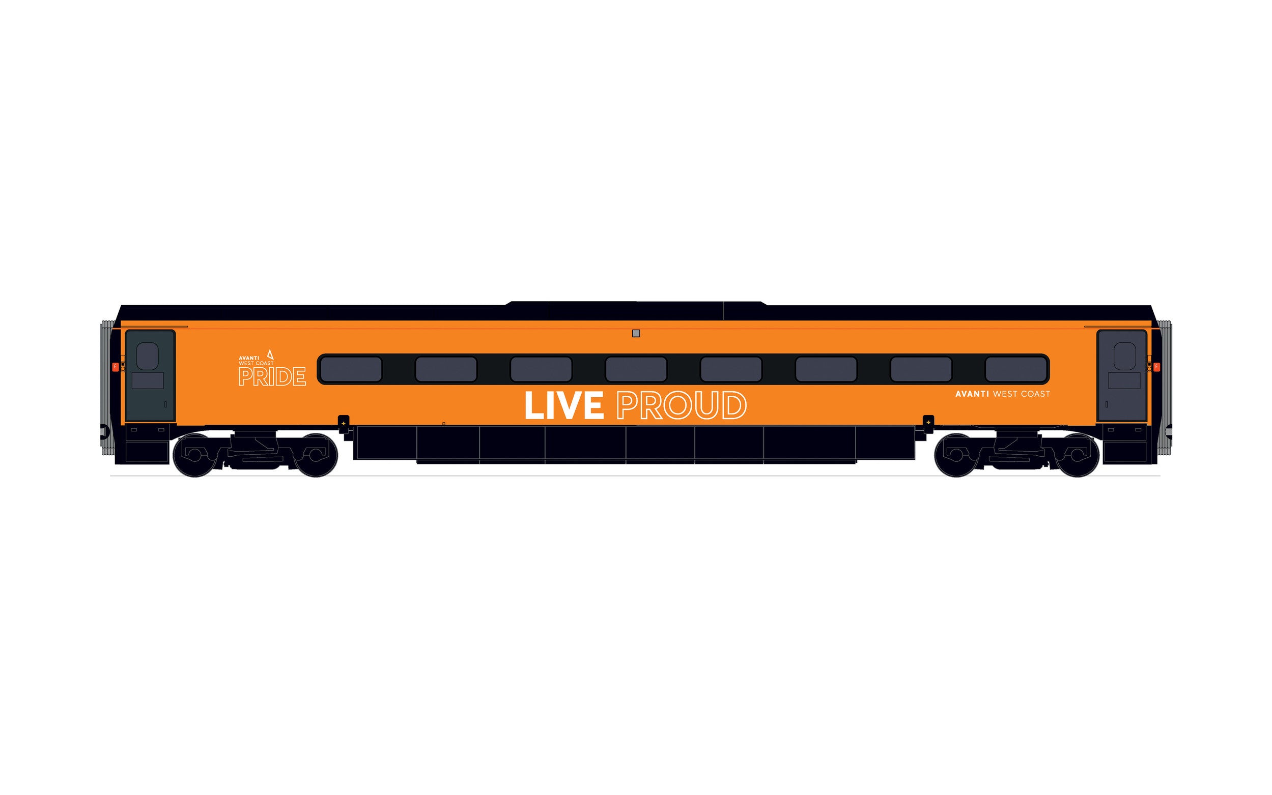 Hornby R40197 Coaches Avanti West Coast  Pendolino Trailer Standard (TS)  Pride Livery - Era 11
