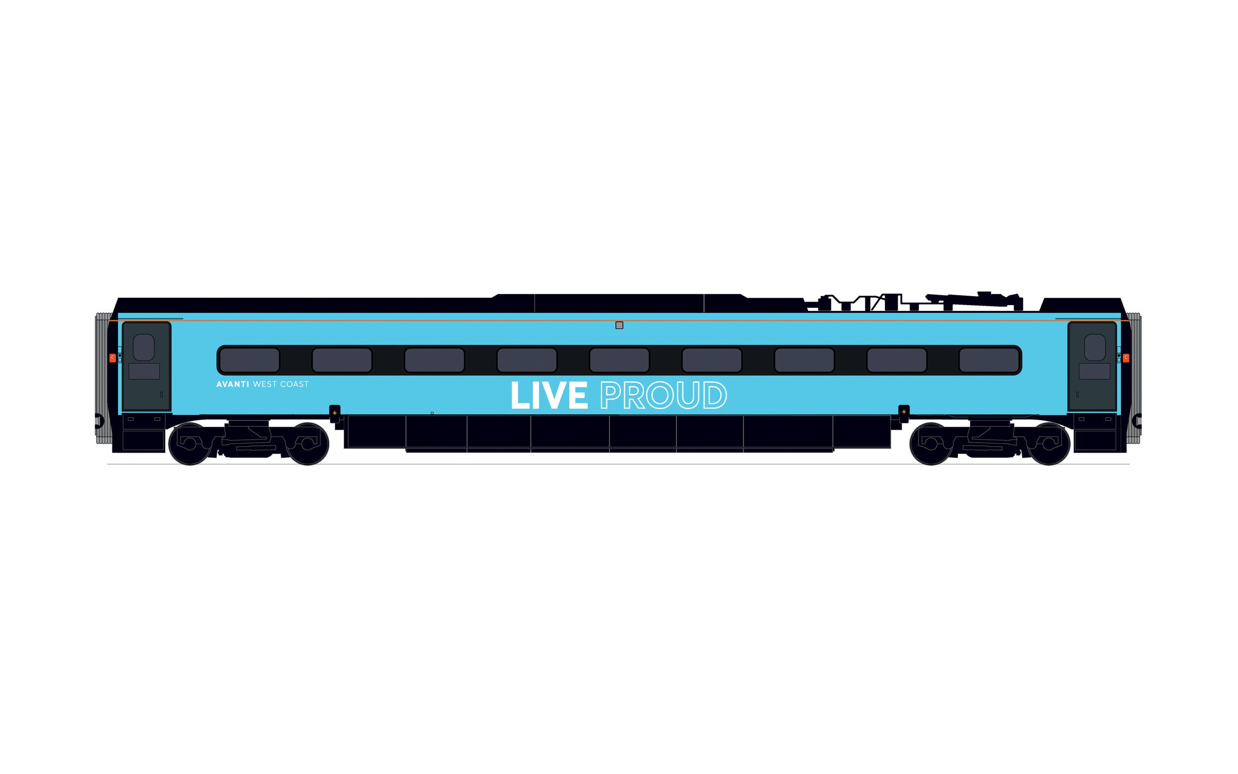 Hornby R40200 Coaches Avanti West Coast  Pendolino Motor Standard (MS)  Pride Livery - Era 11