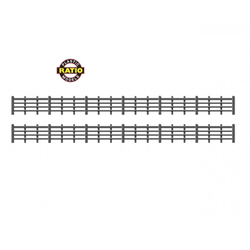 PECO RATIO 425 WOODEN LINESIDE FENCING BLACK