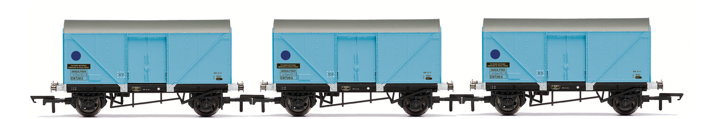 Hornby R60115 12T Fish Van, Three Pack, BR - Era 6