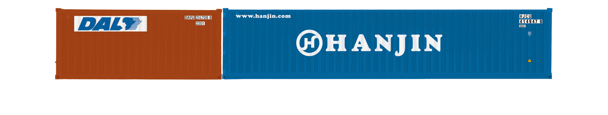 HORNBY R60128 HANJIN AND DAL 40 FT AND 20 FT  CONTAINERS