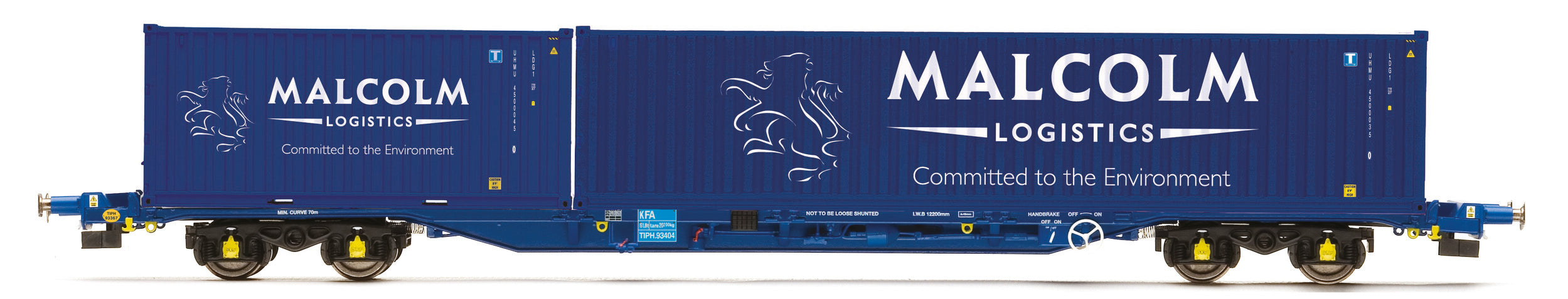 HORNBY R60133 KFA CONTAINER WAGON 40 FT AND 20 FT CONTAINERS MALCOLM LOGISTICS