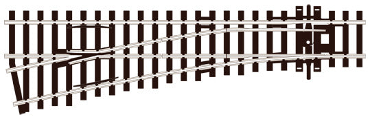 PECO SL-92 SMALL RADIUS L/H OO GAUGE STREAMLINE TRACK CODE 100 INSULFROG POINTS TURNOUTS RIGID UNIT NICKEL SILVER TRACK WOODEN SLEEPERS