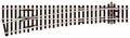 PECO SL-E96 MEDIUM RADIUS L/H OO GAUGE STREAMLINE TRACK CODE 100 INSULFROG POINTS TURNOUTS RIGID UNIT NICKEL SILVER TRACK WOODEN SLEEPERS