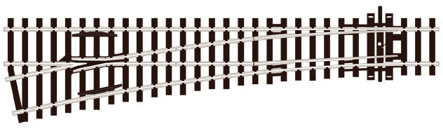 PECO SL-E96 MEDIUM RADIUS L/H OO GAUGE STREAMLINE TRACK CODE 100 INSULFROG POINTS TURNOUTS RIGID UNIT NICKEL SILVER TRACK WOODEN SLEEPERS