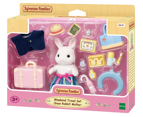 SYLVANIAN FAMILIES 5641 WEEKEND TRAVEL SET WITH SNOW RABBIT MOTHER