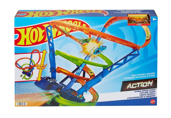 HOT WHEELS HGV67 CITY SPIRAL SPEED CRASH SET
