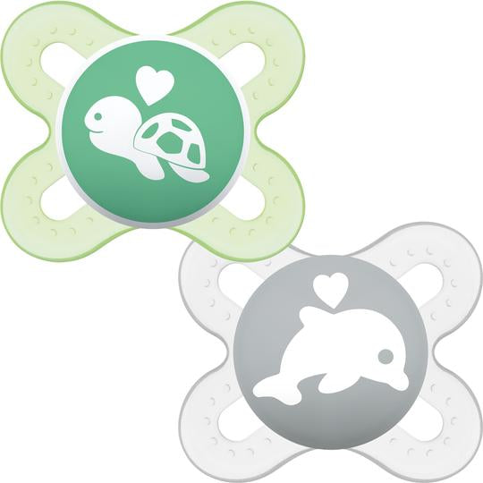 MAM Start Soothers 2 pack 0 months+ Grey/Green