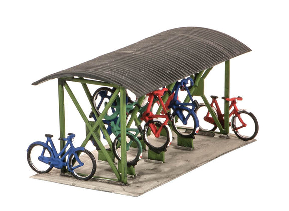 WILLS SS23 BICYCLE SHED AND BICYCLES