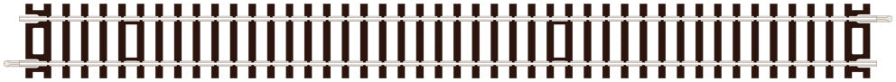 PECO ST-201 DOUBLE STRAIGHT  335MM (133/16 IN) LONG OO GAUGE SETRACK CODE 100 RIGID UNIT NICKEL SILVER TRACK WOODEN SLEEPERS
