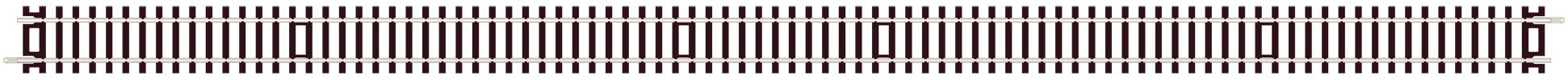 PECO ST-204 LONG STRAIGHT 670MM (266/16 IN) LONG OO GAUGE SETRACK CODE 100 RIGID UNIT NICKEL SILVER TRACK WOODEN SLEEPERS