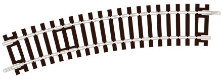 PECO ST-220 NO.1 RADIUS STANDARD CURVE  371MM (14IN) RADIUS OO GAUGE SETRACK CODE 100 RIGID UNIT NICKEL SILVER TRACK WOODEN SLEEPERS