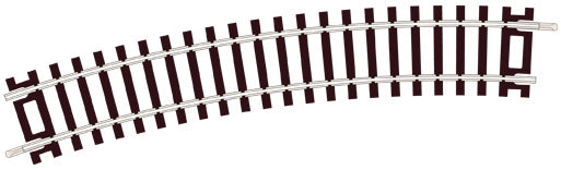 PECO ST-225 NO.2 RADIUS STANDARD CURVE  438MM (17¼IN) RADIUS OO GAUGE SETRACK CODE 100 RIGID UNIT NICKEL SILVER TRACK WOODEN SLEEPERS