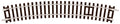 PECO ST-230 NO.3 RADIUS STANDARD CURVE  505MM (19?IN) RADIUS OO GAUGE SETRACK CODE 100 RIGID UNIT NICKEL SILVER TRACK WOODEN SLEEPERS