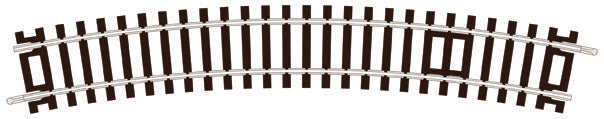 PECO ST-230 NO.3 RADIUS STANDARD CURVE  505MM (19?IN) RADIUS OO GAUGE SETRACK CODE 100 RIGID UNIT NICKEL SILVER TRACK WOODEN SLEEPERS