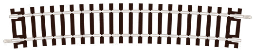 PECO ST-238 SPECIAL CURVE (FOR USE WITH Y TURNOUT ST-247) 859.6MM (3327/32 IN) RADIUS OO GAUGE SETRACK CODE 100 RIGID UNIT NICKEL SILVER TRACK WOODEN SLEEPERS