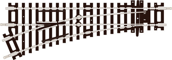 PECO ST-241 NO.2 RADIUS  L/H TURNOUT  INSULFROG OO GAUGE SETRACK CODE 100 TURNOUTS POINTS RIGID UNIT NICKEL SILVER TRACK WOODEN SLEEPERS