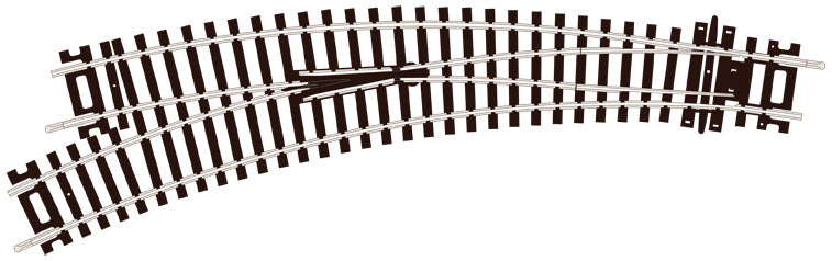 PECO ST-245 CURVED DOUBLE RADIUS  L/H TURNOUT  INSULFROG  OO GAUGE SETRACK CODE 100 TURNOUTS POINTS RIGID UNIT NICKEL SILVER TRACK WOODEN SLEEPERS